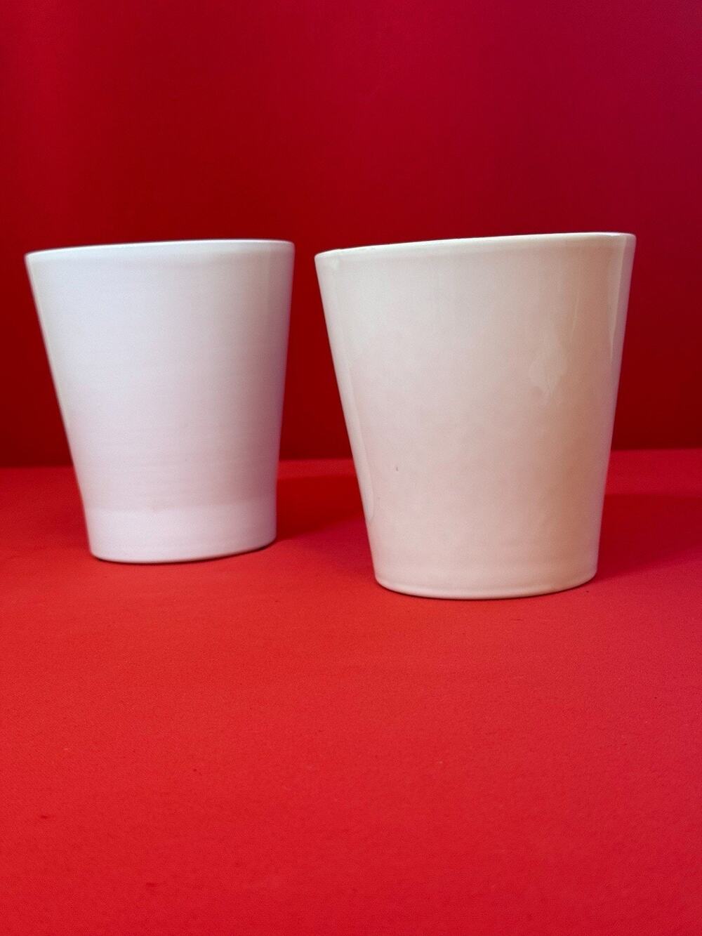 SET OF 2/ White Ceramic Orchid Pots Waterproof 5.5”, 6” Height